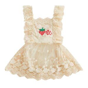 Strawberry Dress First Birthday Berry One clothes outfit Sweet one romper
